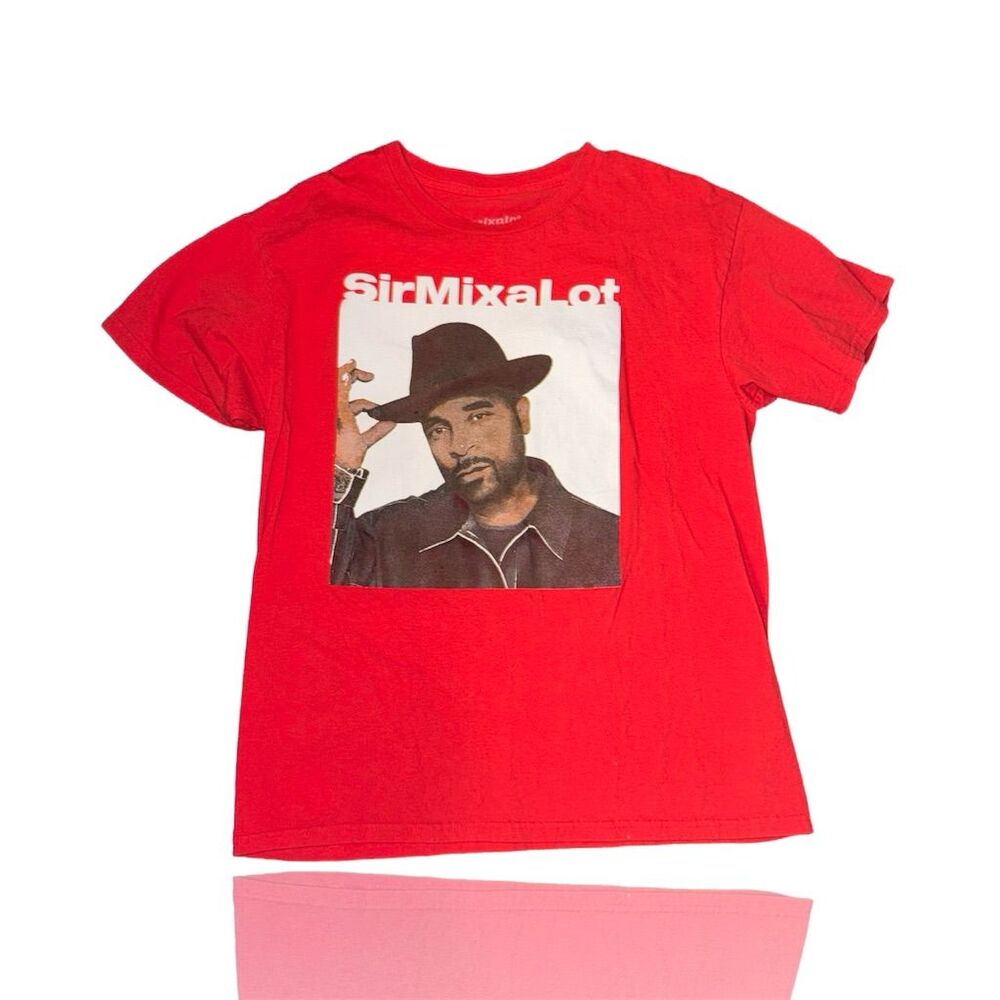 Sir Mix-A-Lot Men's Red Graphic T-Shirt Size L Hip Hop Retro Style